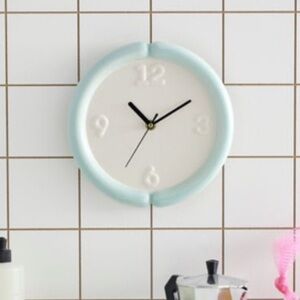 Urban Outfitters Blue and White Wall Clock